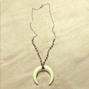 NWOT Ivory Crescent Horn Necklace